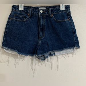 Cello High Rise Raw Hem Micro Mini Jean Shorts 100% Cotton Dark Wash Size M Y2K